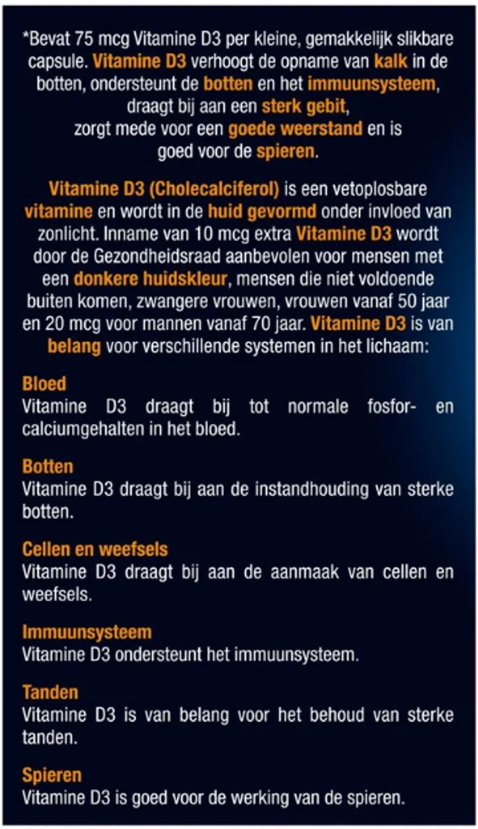 Lucovitaal Vitamine D3 Forte 75mcg - 120 Capsules