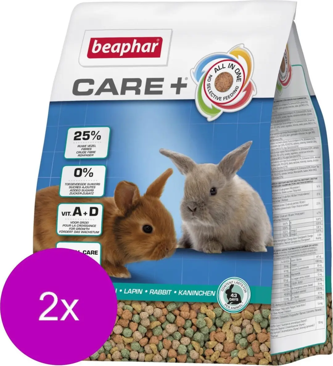 Beaphar Care+ Konijn Junior - 2x1,5kg