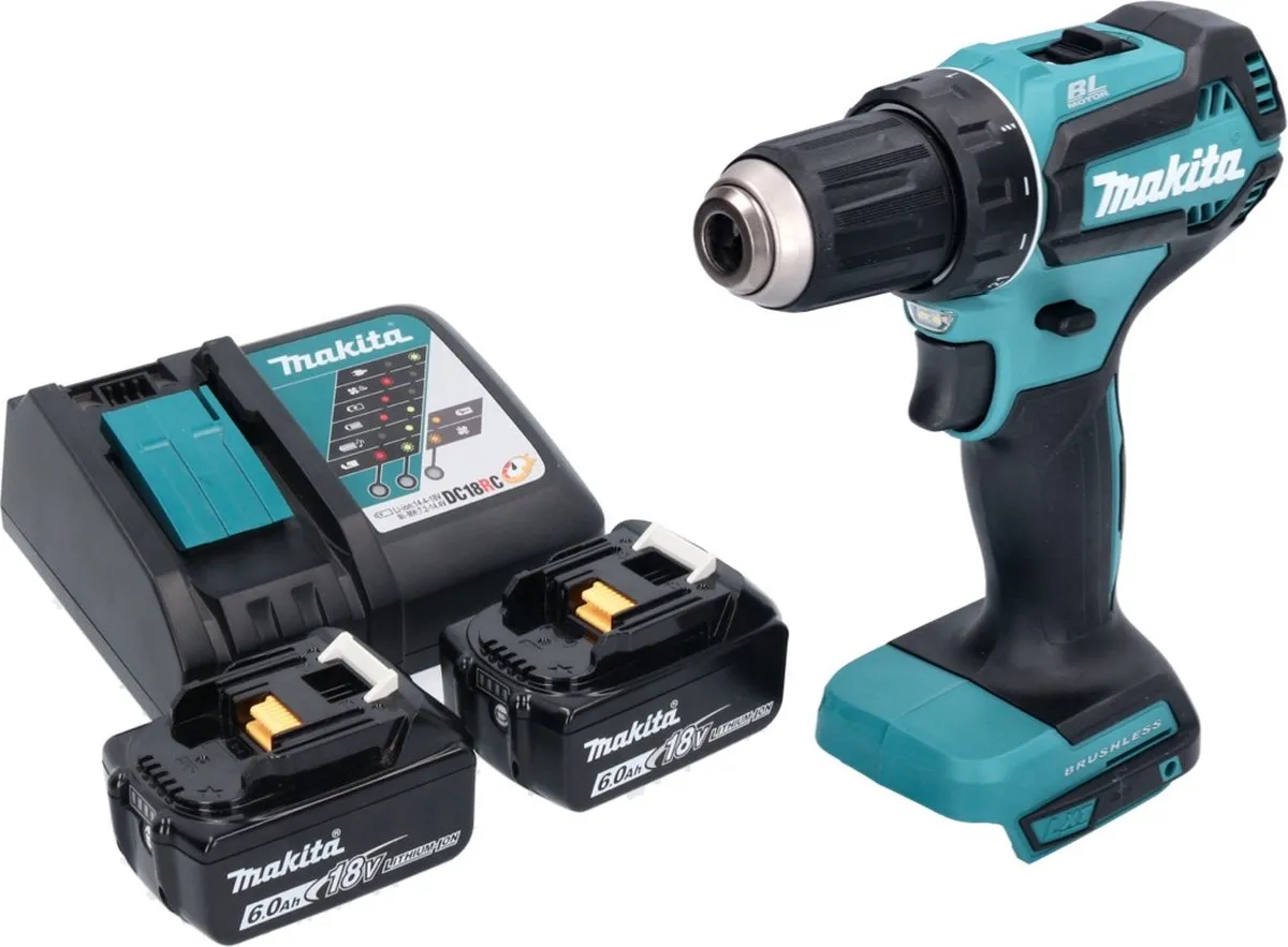 Makita DDF485RG Accuboormachine 18V - 2x 6,0Ah + Oplader