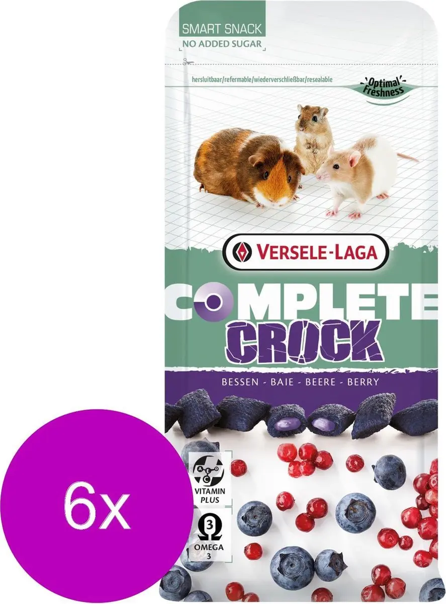 Versele-Laga Complete Crock Berry Knaagdiersnack - 6x50g Bosbessen