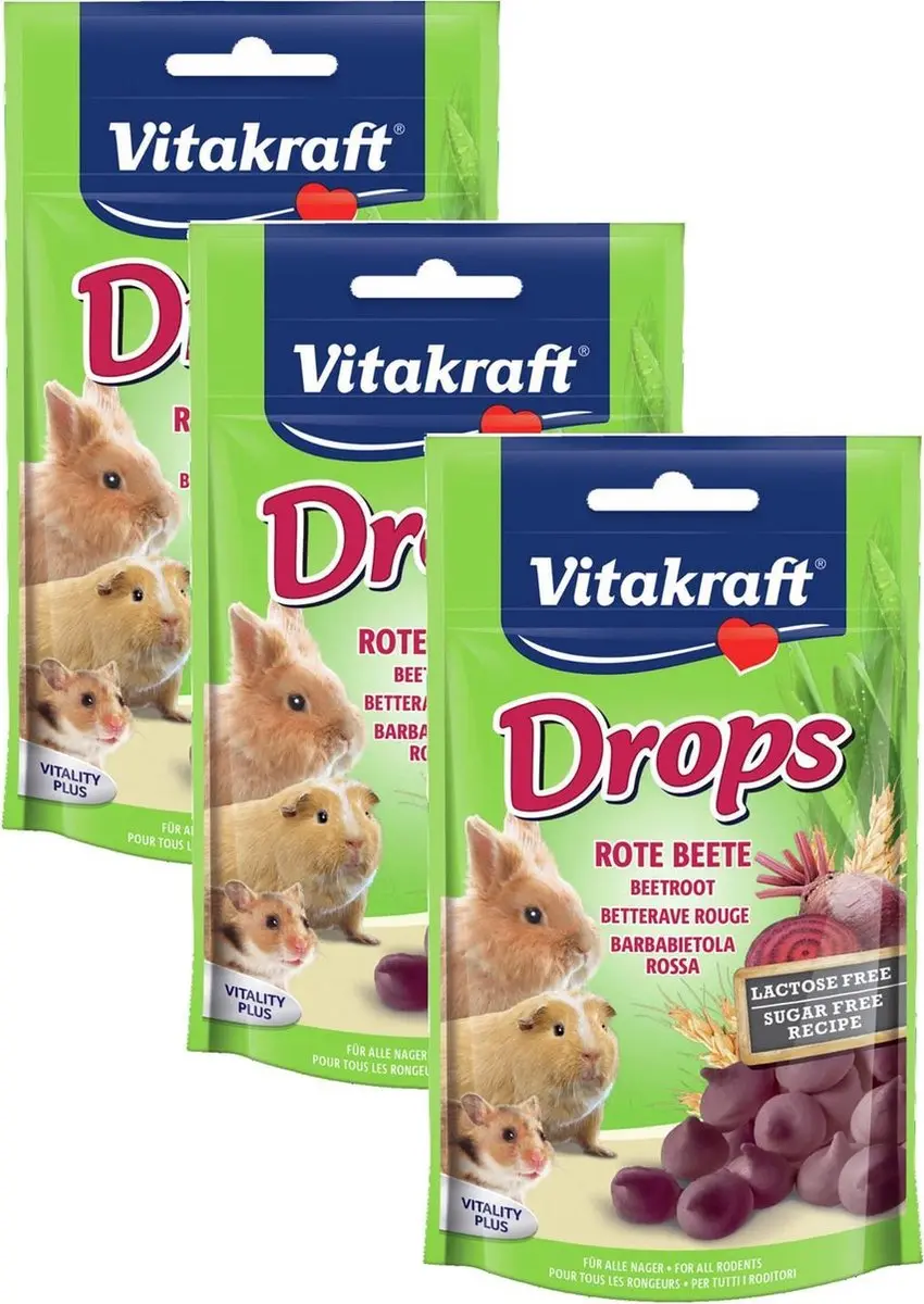 Vitakraft Knaagdier Drops Rode Biet Lactosevrij