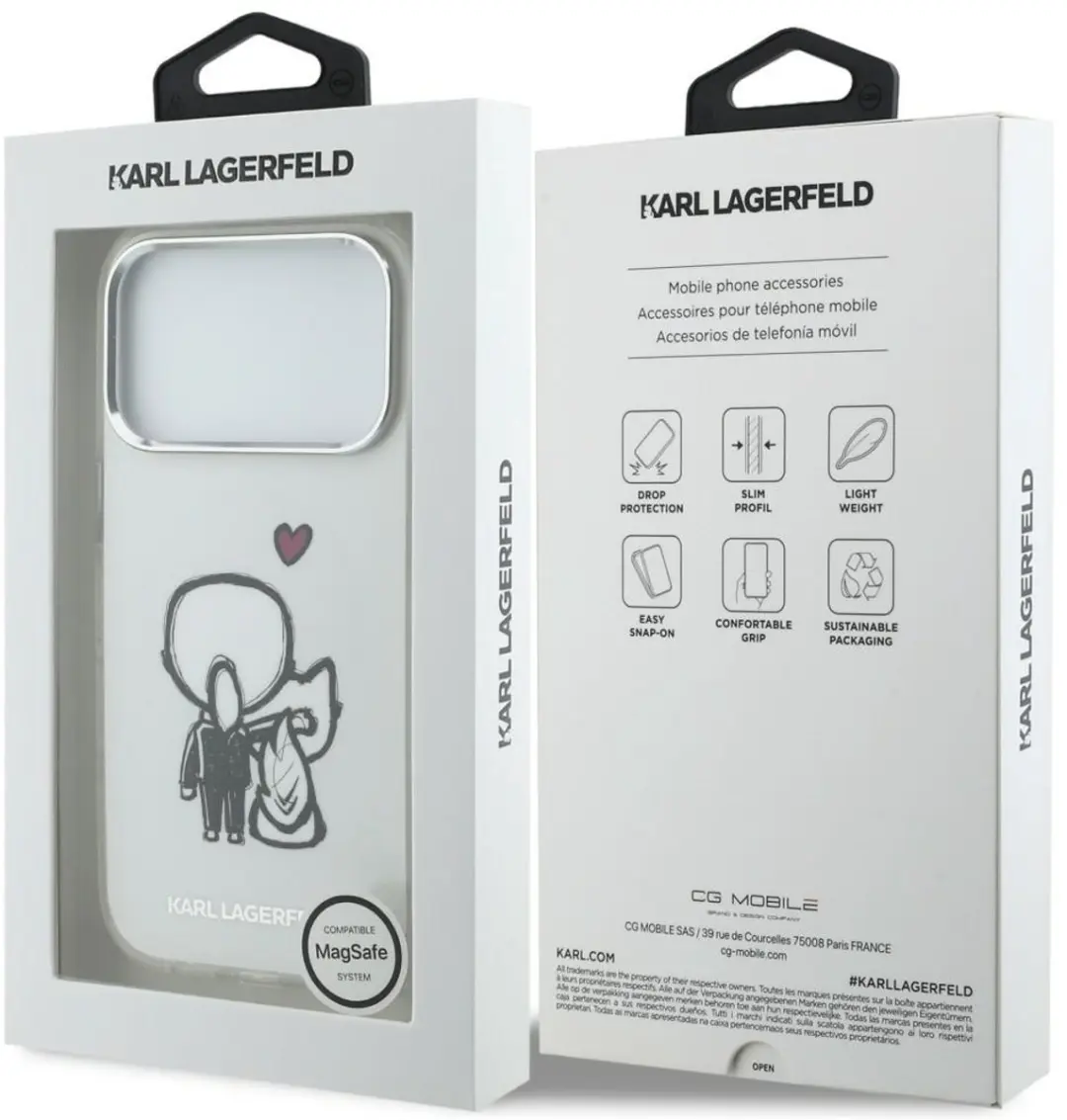 Karl Lagerfeld Karl & Choupette iPhone 17 Pro Hoesje - KLHCP17P - Transparant - afbeelding 6 van 6