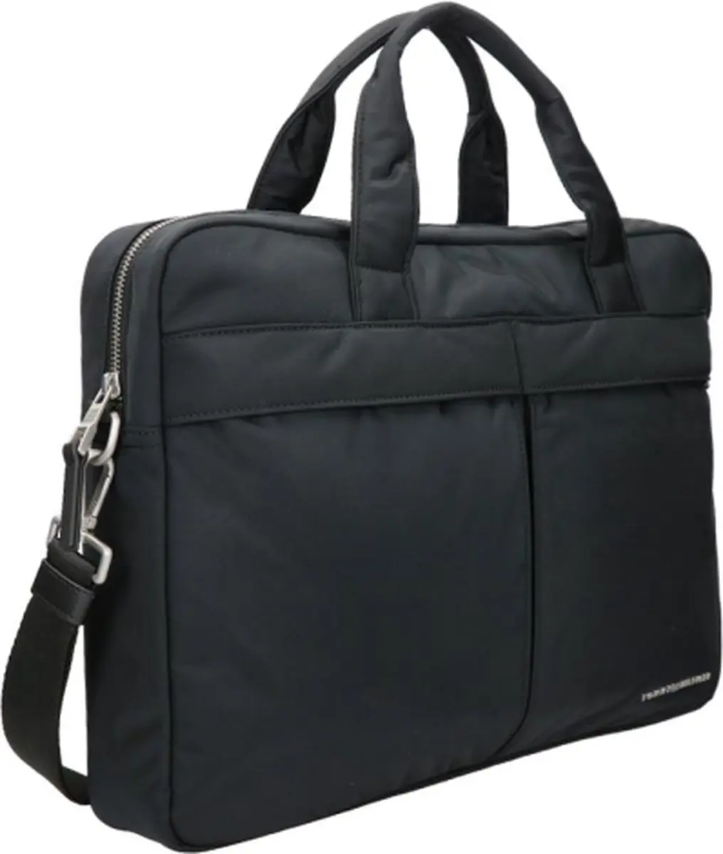 Tommy Hilfiger Signature AM0AM12215 Laptoptas 17" - Zwart