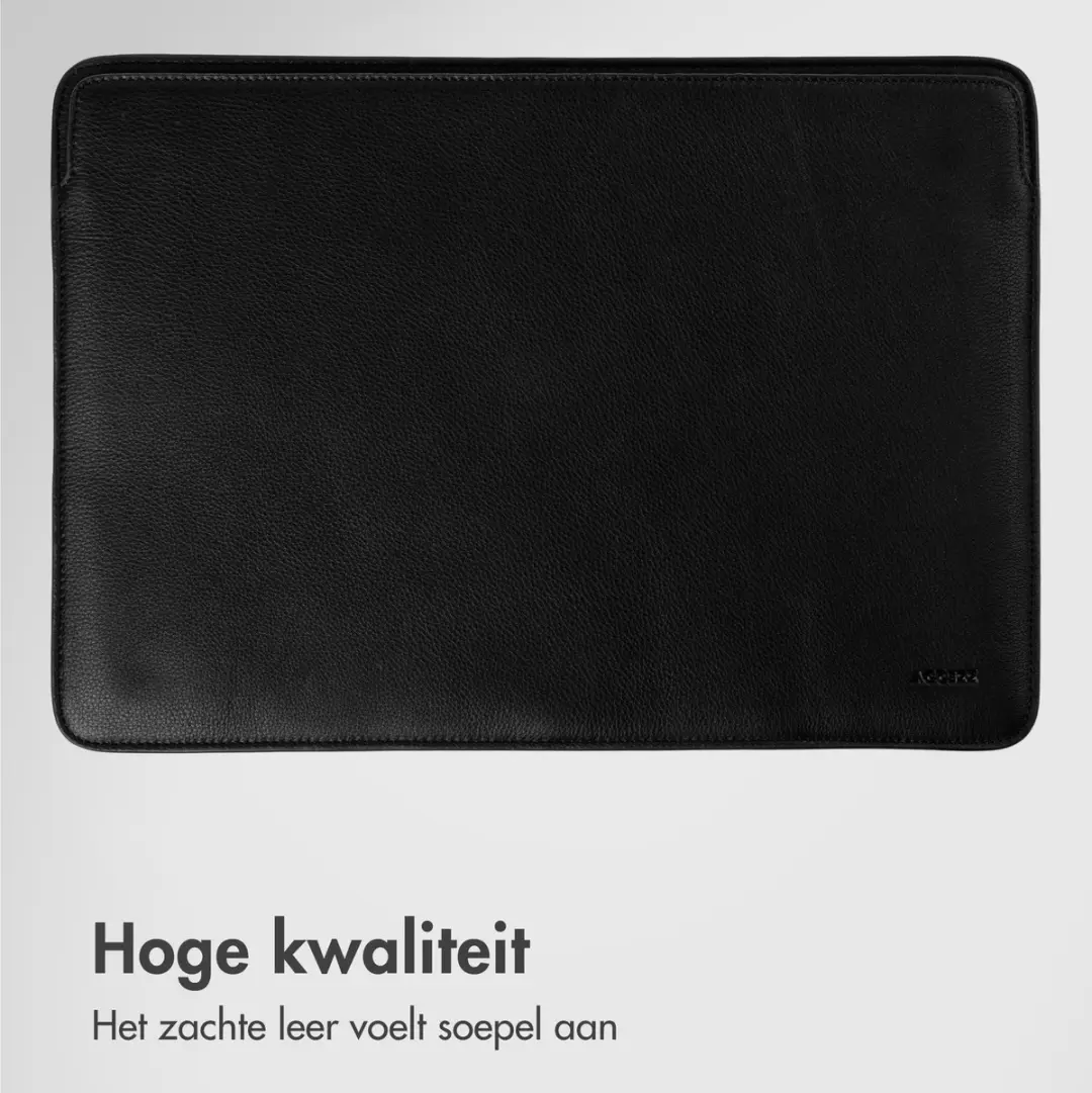 Accezz Leather Laptophoes 16 inch - Zwart