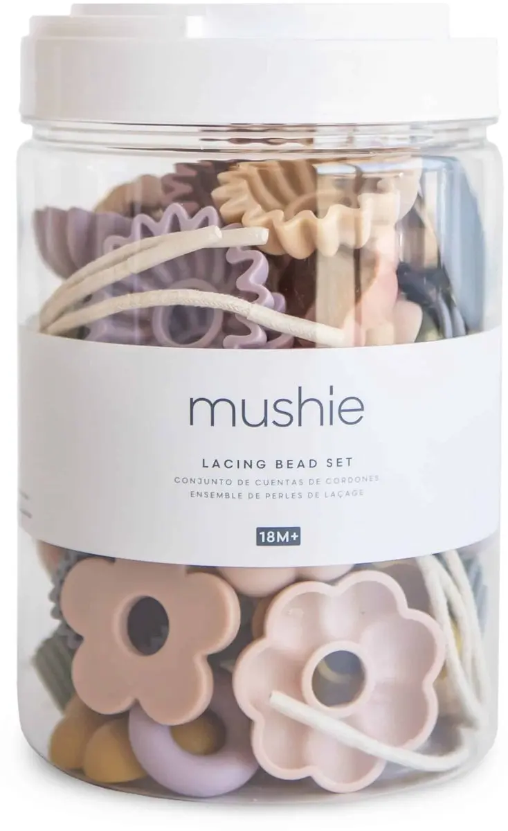 Mushie Kralenset Bead Lacing Toy Set - Print