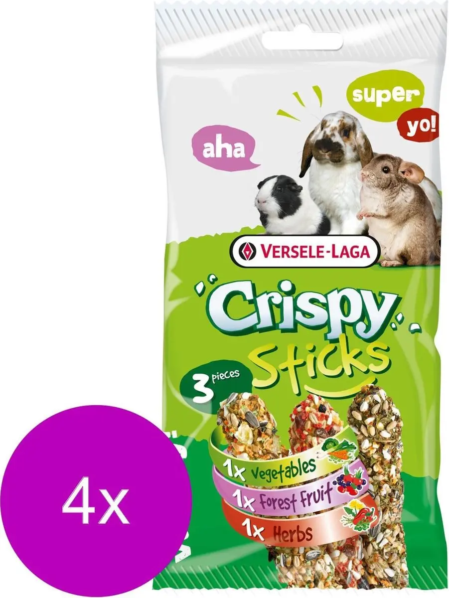 Versele-Laga Crispy Sticks Triple Variety Pack - 20 Stuks (4x5x55g)