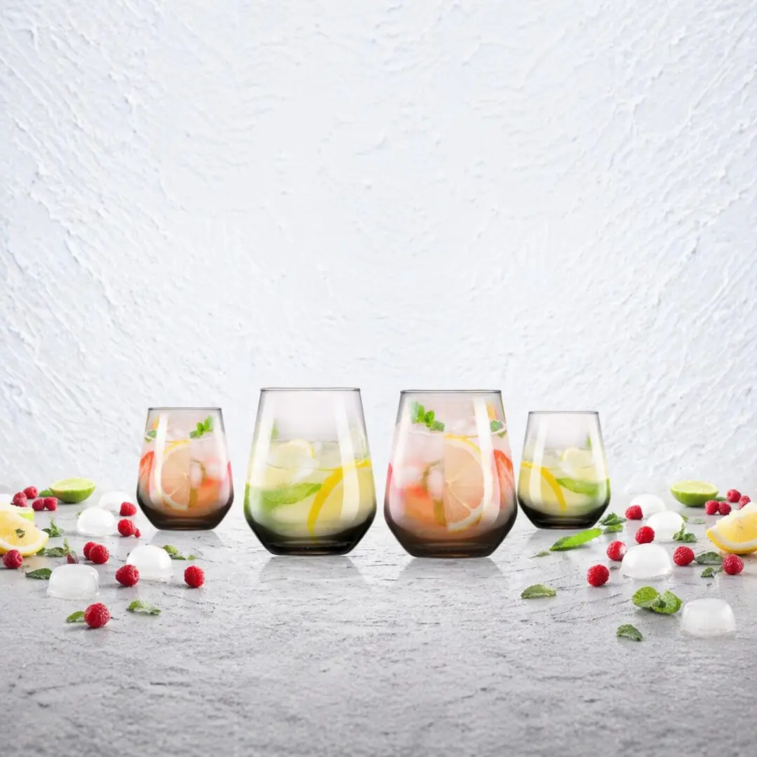 Alpina Tumbler Smoke Drinkglazen - 8x 450ml - Lichtgrijs