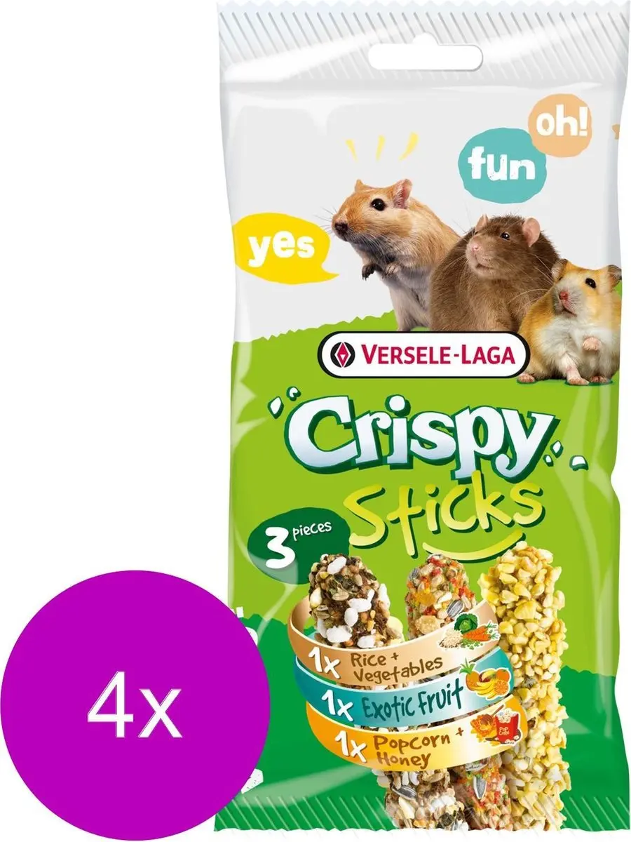 Versele-Laga Crispy Sticks Triple Variety Pack - 20 Stuks (4x5x55g)