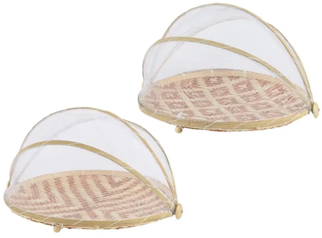 Decoris Bamboe Foodcover Ø35x22cm - Meerkleurig