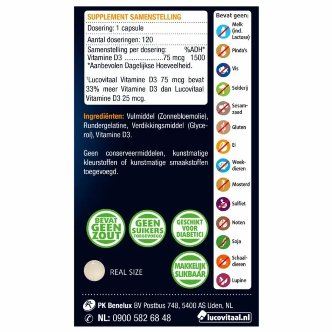 Lucovitaal Vitamine D3 Forte 75mcg - 360 Stuks