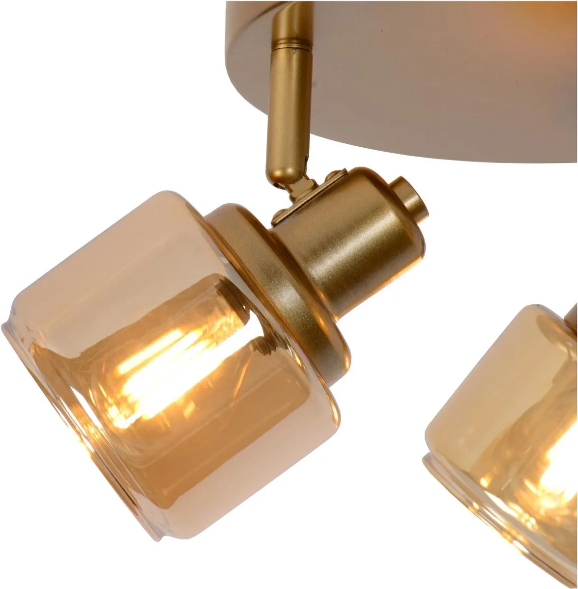 Lucide BJORN Plafondspot Ø38cm - 3xE14 Mat Goud/Messing