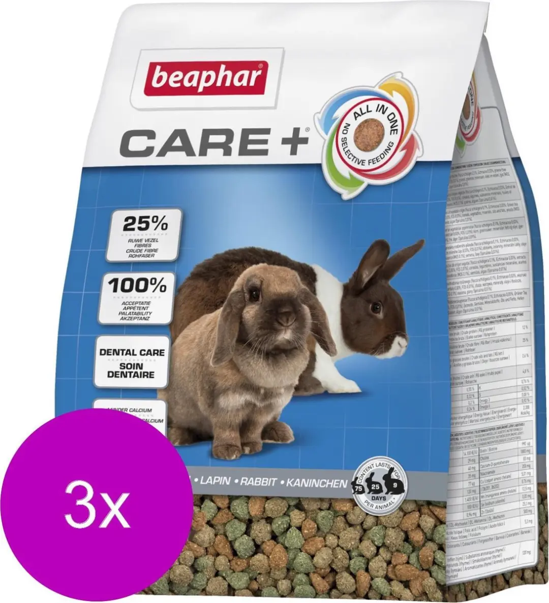 Beaphar Xtra Vital Care Plus Konijn Senior - 3x1,5kg