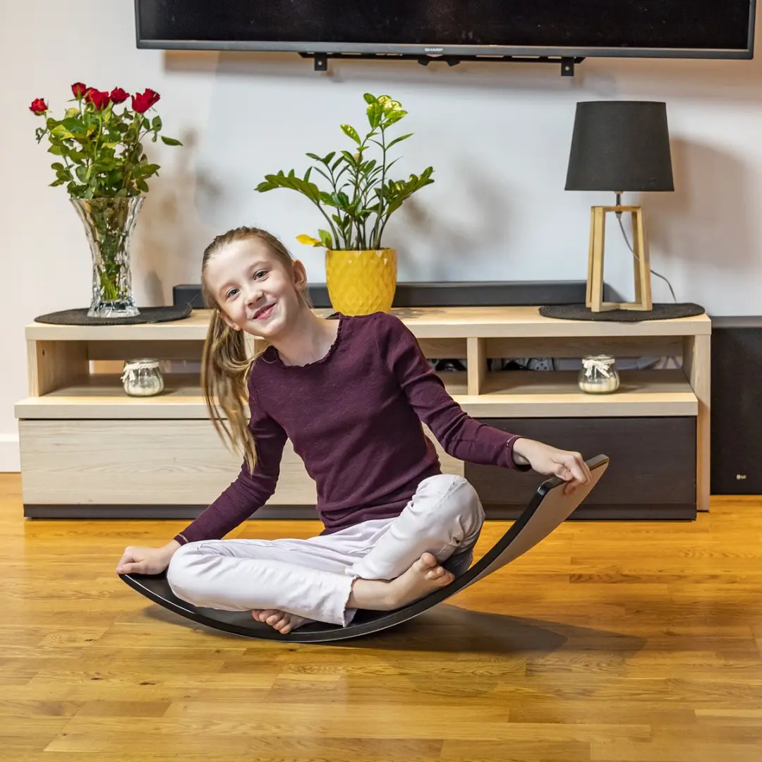 KiddyMoon Montessori Balance Board - Houten - Zwart