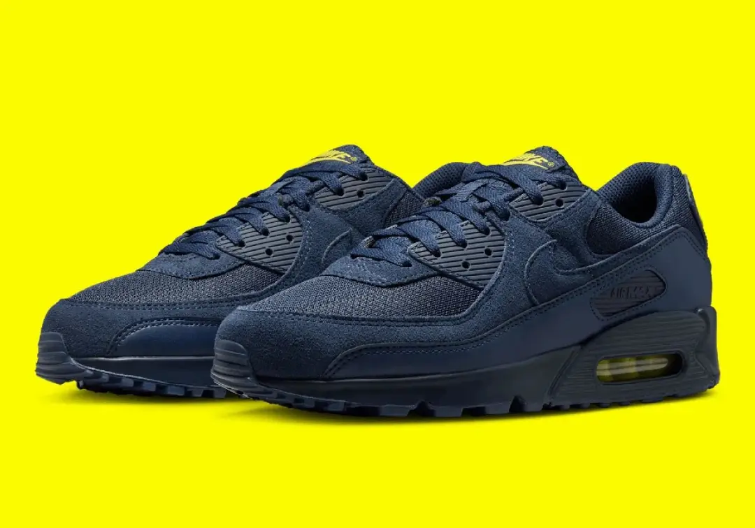 Nike Sneakers DM0029-020 - Donkerblauw/Geel - Maat 40.5