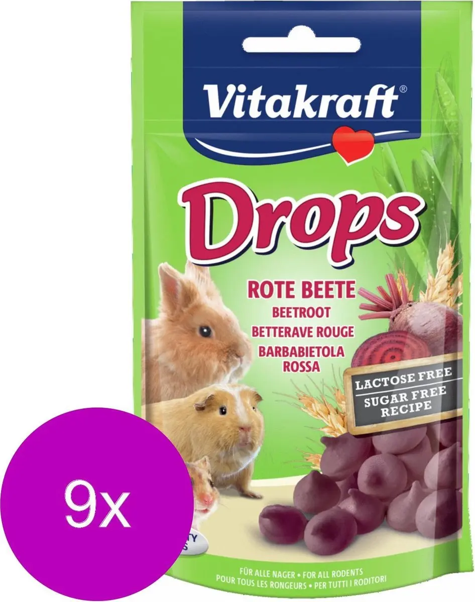 Vitakraft Knaagdier Drops Rode Biet Lactosevrij