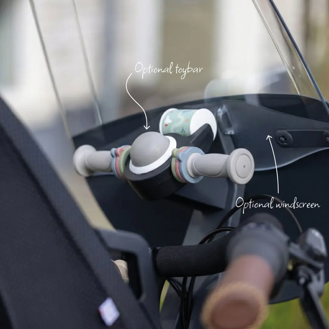Qibbel Air Windscherm Pebble Grey - Transparant
