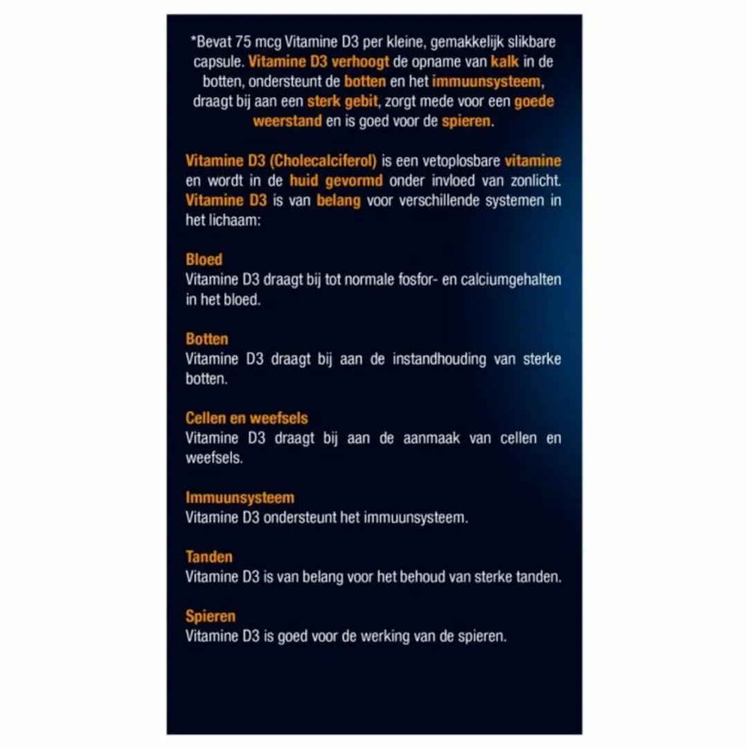 Lucovitaal Vitamine D3 Forte 75mcg - 1095 capsules (3x365)