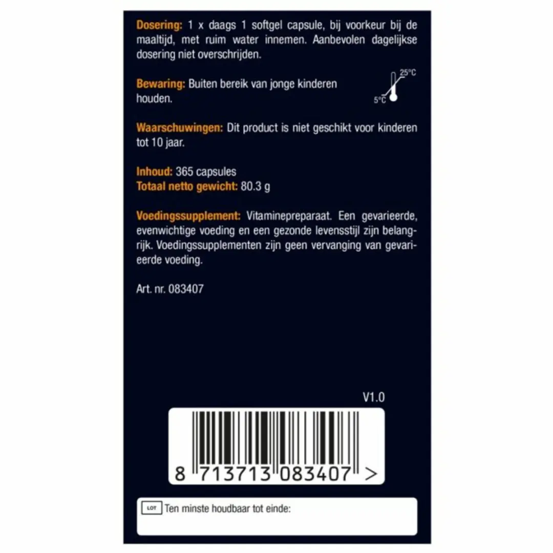 Lucovitaal Vitamine D3 Forte 75mcg - 1095 capsules (3x365)