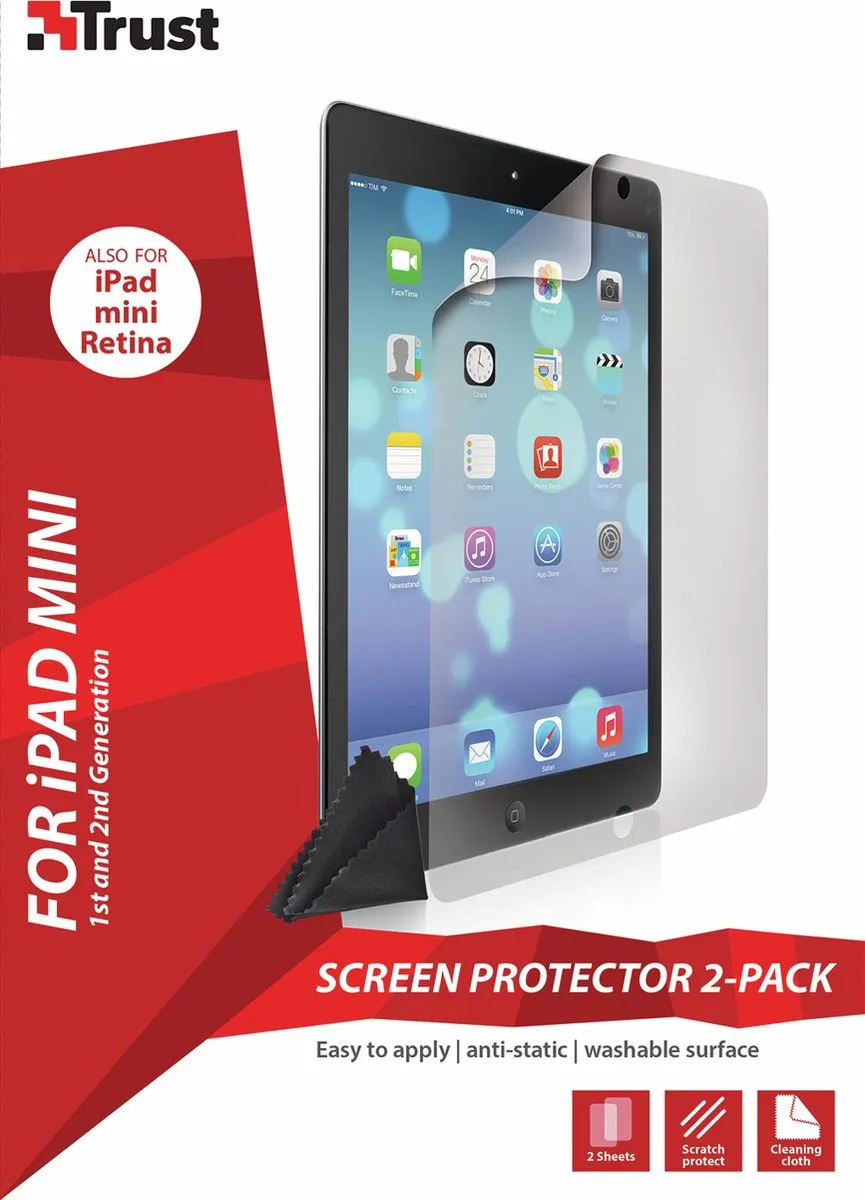 Trust iPad Mini Screenprotector - 2 Stuks - Transparant