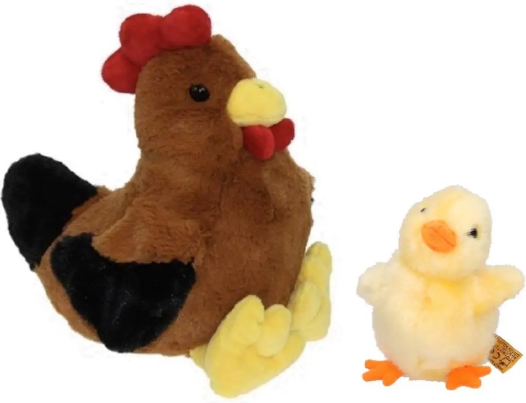 Decoris Pluche Bruine Kip & Geel Kuiken
