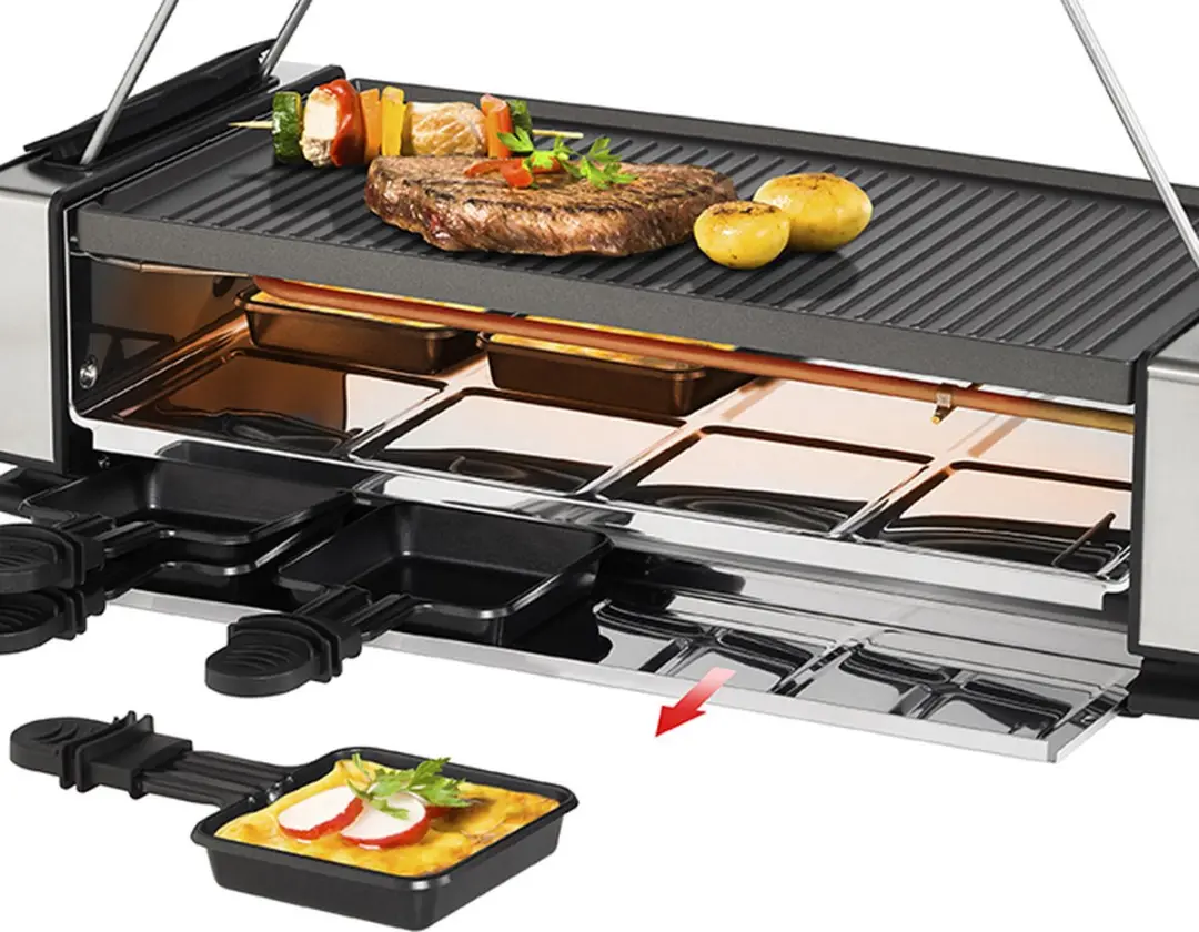 Unold 48785 Gourmetstel - 8 Personen - 1200W - RVS/Zwart