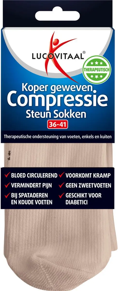Lucovitaal Koper Geweven Compressie Steunkousen 36-41