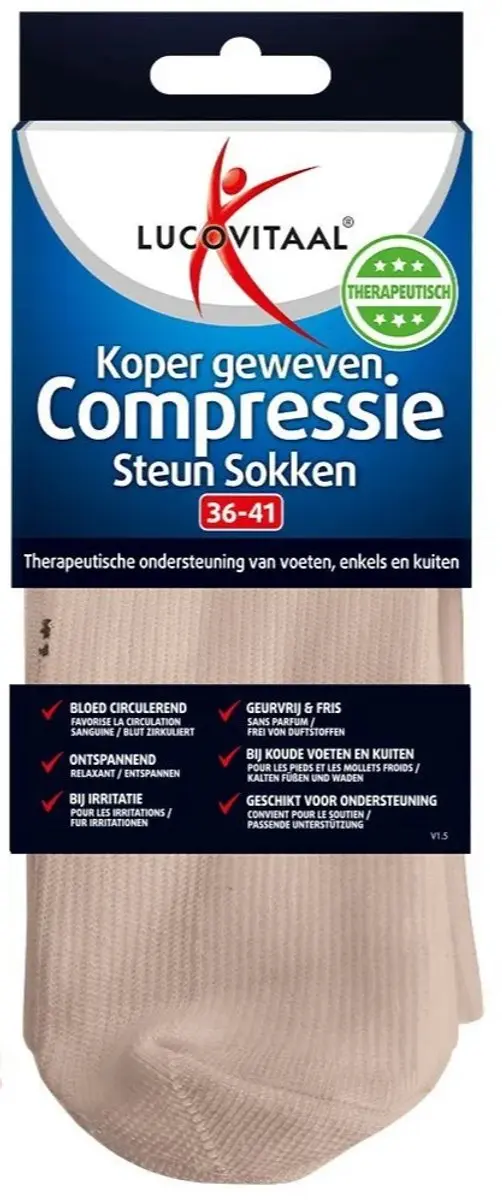Lucovitaal Koper Geweven Compressie Steunkousen 36-41