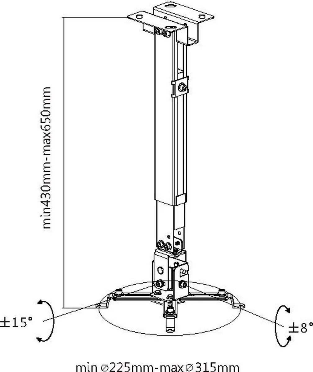 Equip 650702 Projectorbeugel - Zwart