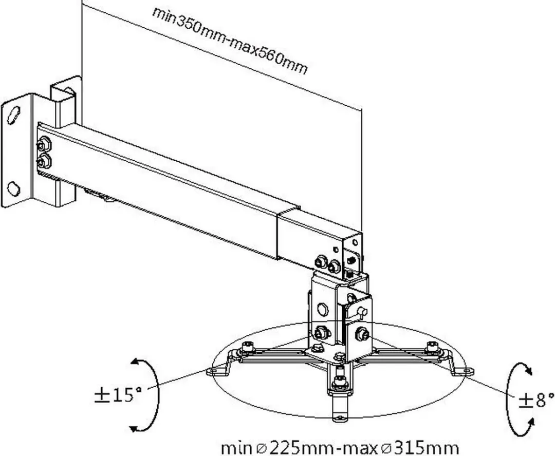 Equip 650702 Projectorbeugel - Zwart