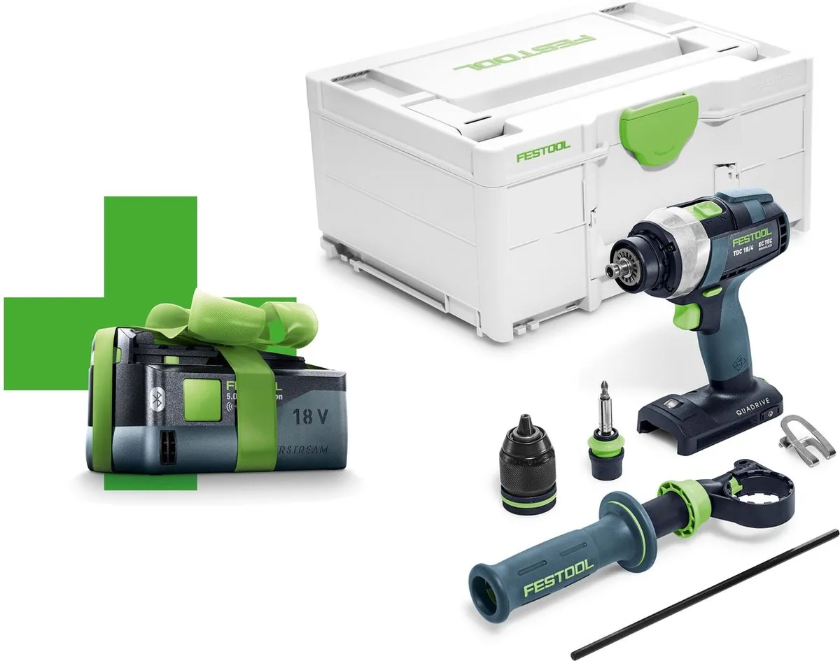 Festool TDC 18/4 I-Basic-5.0 QUADRIVE Accu Schroefboormachine 577052