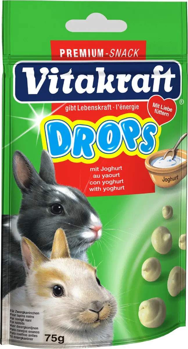 Vitakraft Dwergkonijn Drops Yoghurt - 75g