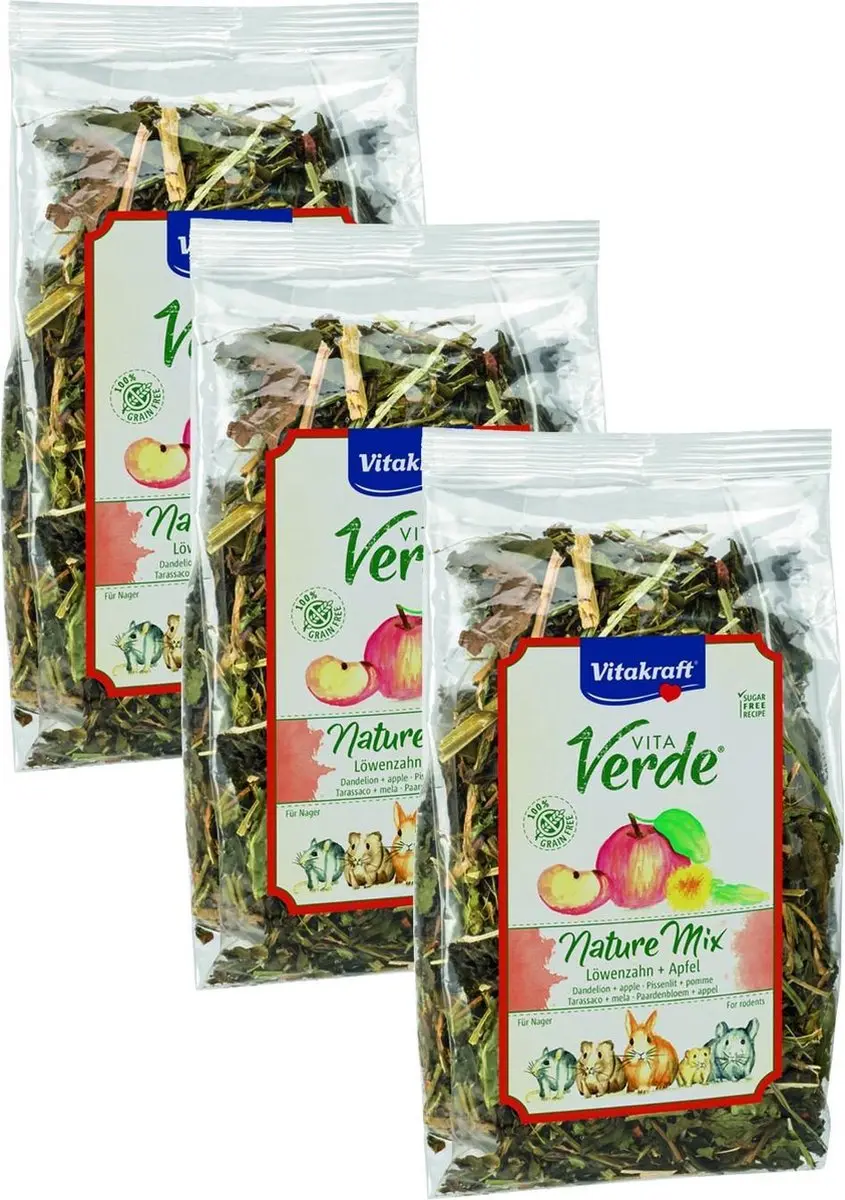 Vitakraft Vita-Verde Paardenbloem/Appel Knaagdiersnack