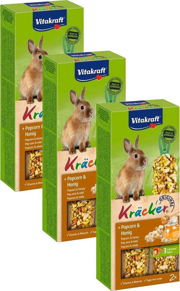 Vitakraft Konijn Kracker Popcorn - 3 Stuks