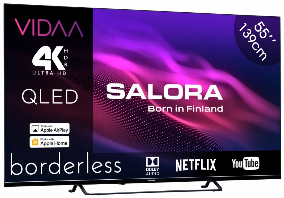 Salora QLED55UV1 55 inch QLED Smart TV - 4K - Zwart