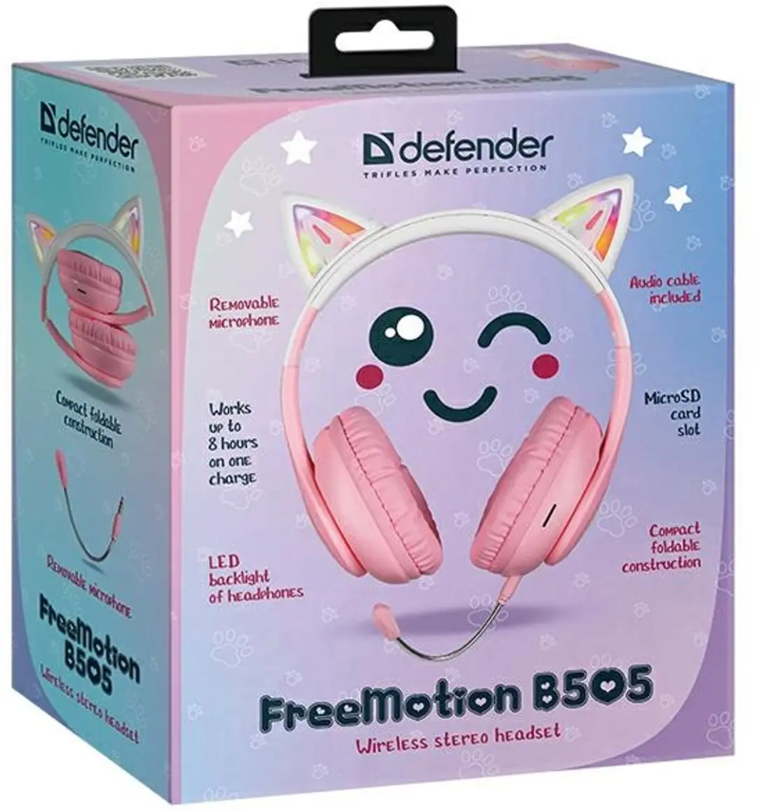 Defender Freemotion B505 Koptelefoon - Bluetooth - Roze - afbeelding 6 van 6