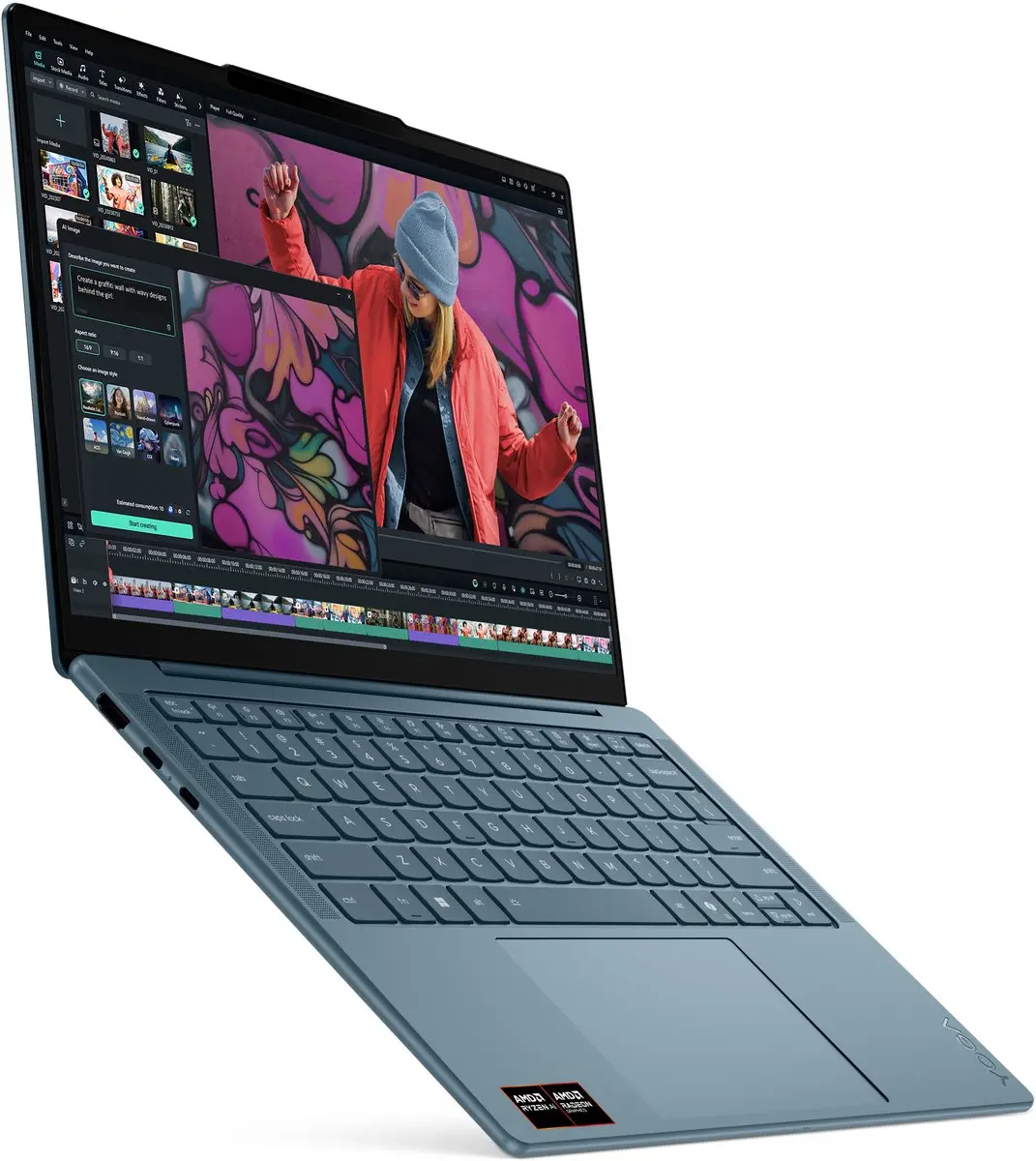 Lenovo Yoga Slim 7 14AKP10 Copilot+ PC - 14" WUXGA - 16GB/512GB - Blauwgroen