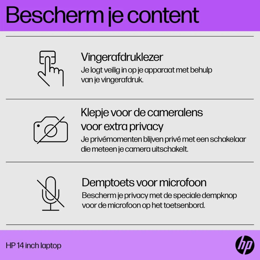 HP 14-em0959nd Laptop 14" Full HD - 8GB RAM 512GB SSD - Zwart