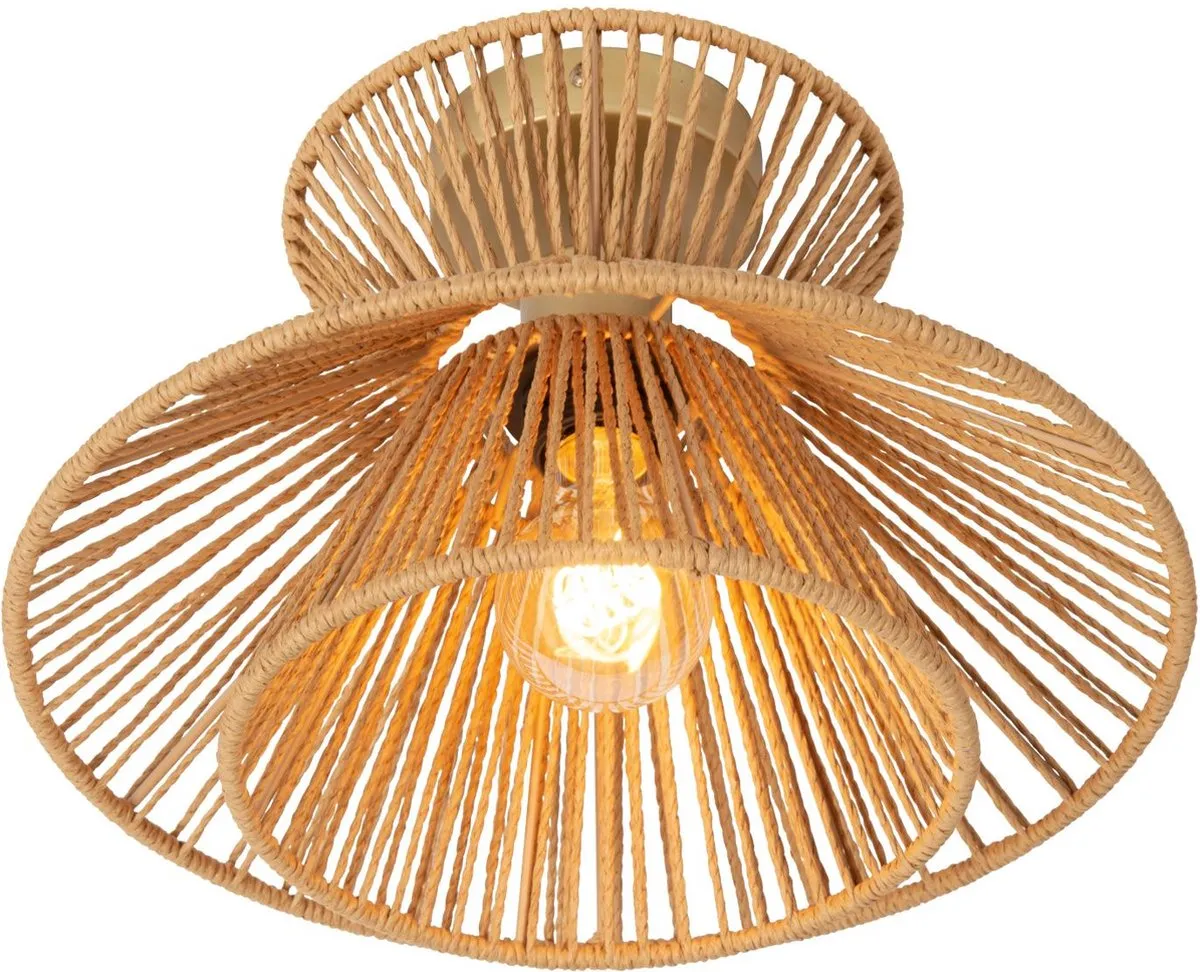 Lucide Tasman Plafondlamp Ø32cm - 1xE27 - Naturel