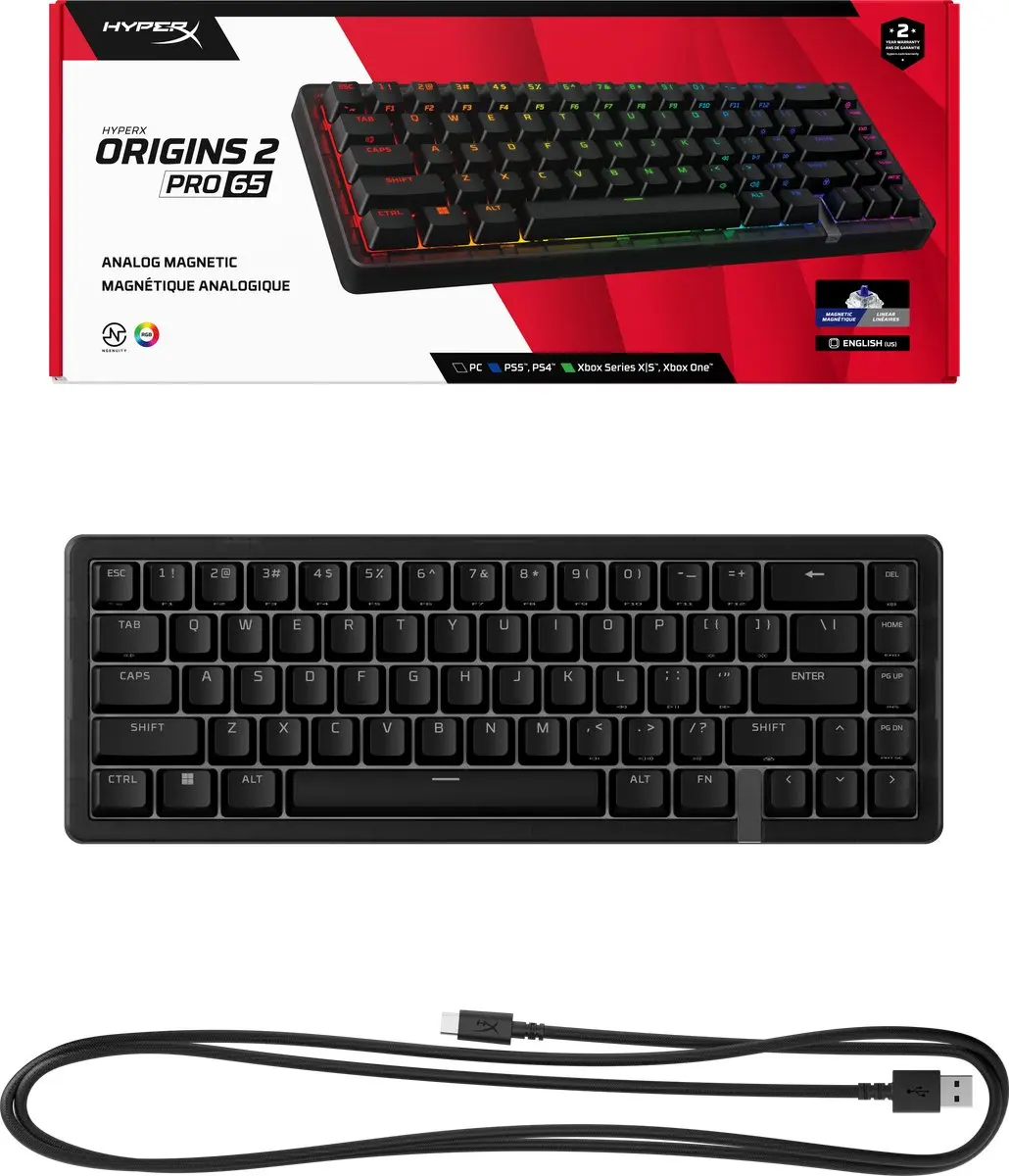 HyperX Origins 2 Pro BN7S3AA#ABA Gamingtoetsenbord - Zwart - RGB per toets - afbeelding 6 van 6