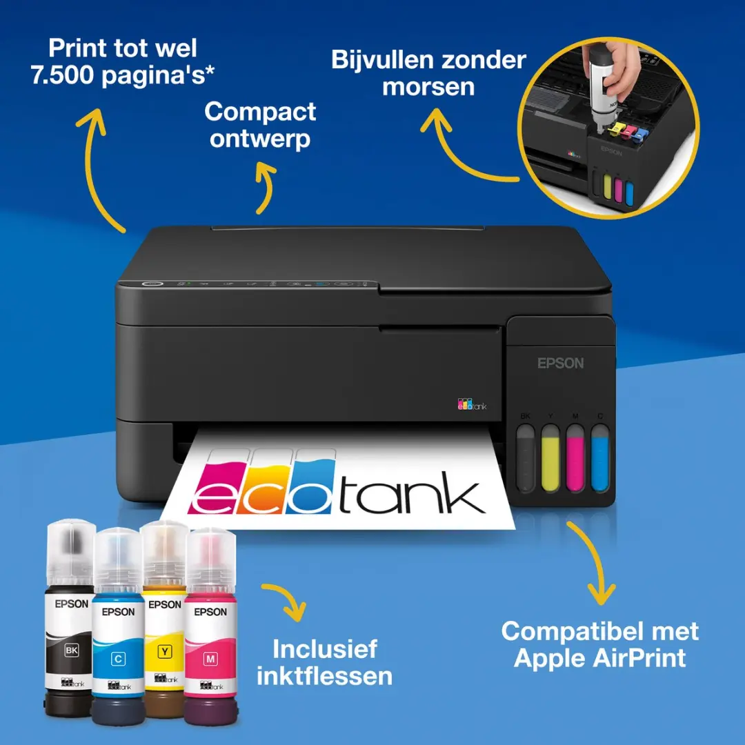 Epson EcoTank ET-2911 Inkjetprinter - A4 - Wifi