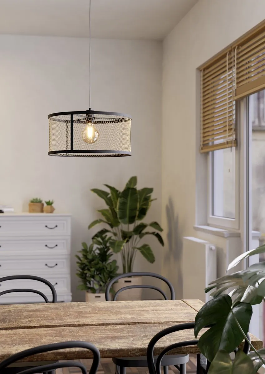 Eglo Dellow Hanglamp - Ø32cm - Zwart/Goud