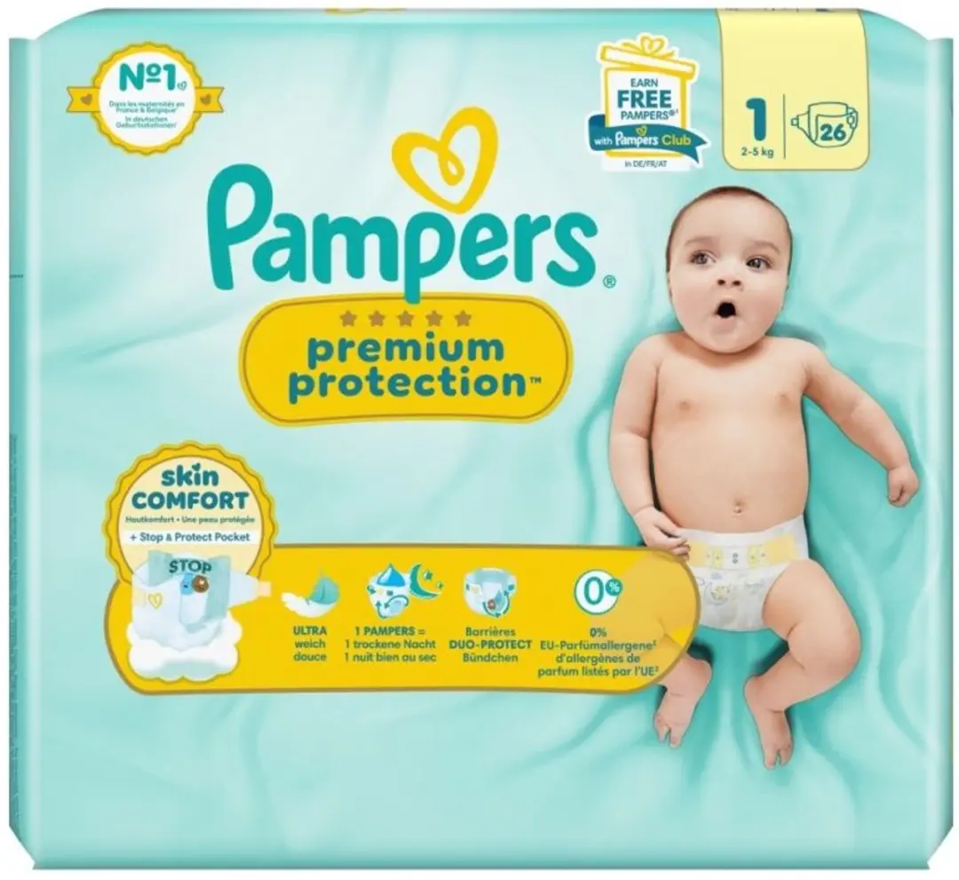 Pampers Premium Protection Luiers Maat 1