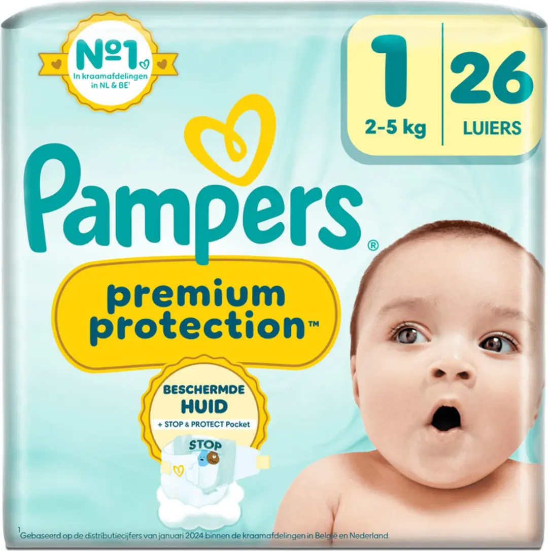 Pampers Premium Protection Luiers Maat 1 - 130 Stuks