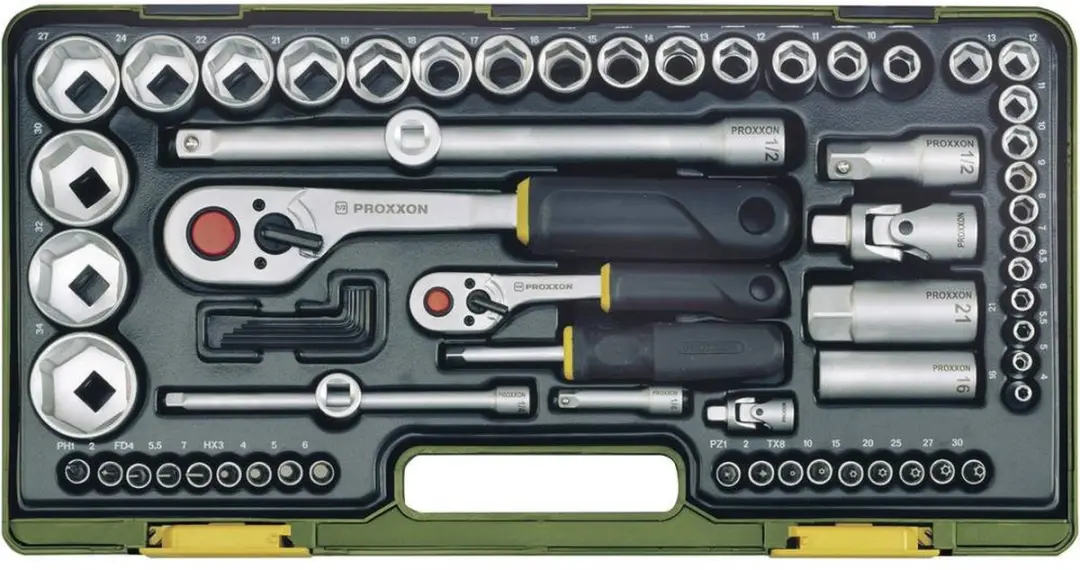 Proxxon Industrial 23286 Dopsleutelset - 65-delig - 4-34mm