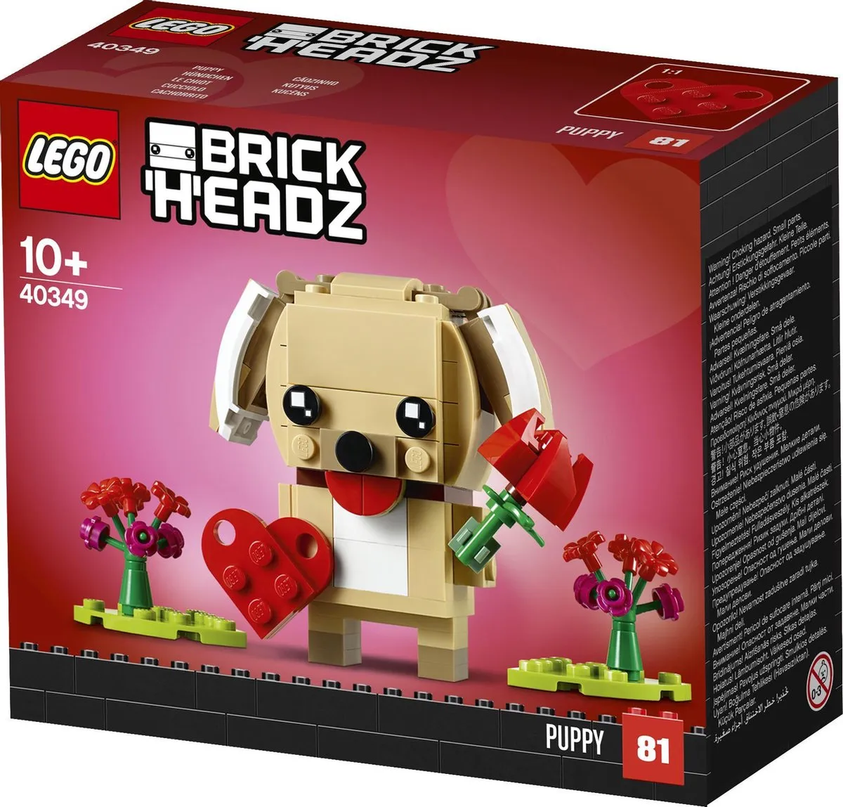 LEGO BrickHeadz Valentijnspuppy 40349 - 147 Stukken - Beige/Rood - afbeelding 5 van 6
