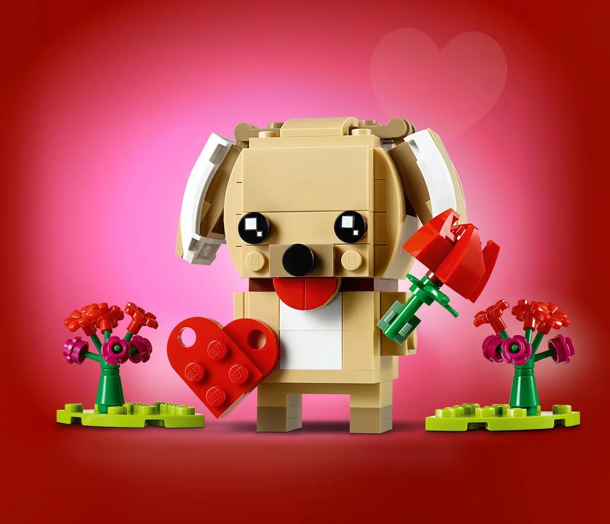 LEGO BrickHeadz Valentijnspuppy 40349 - 147 Stukken - Beige/Rood - afbeelding 3 van 6