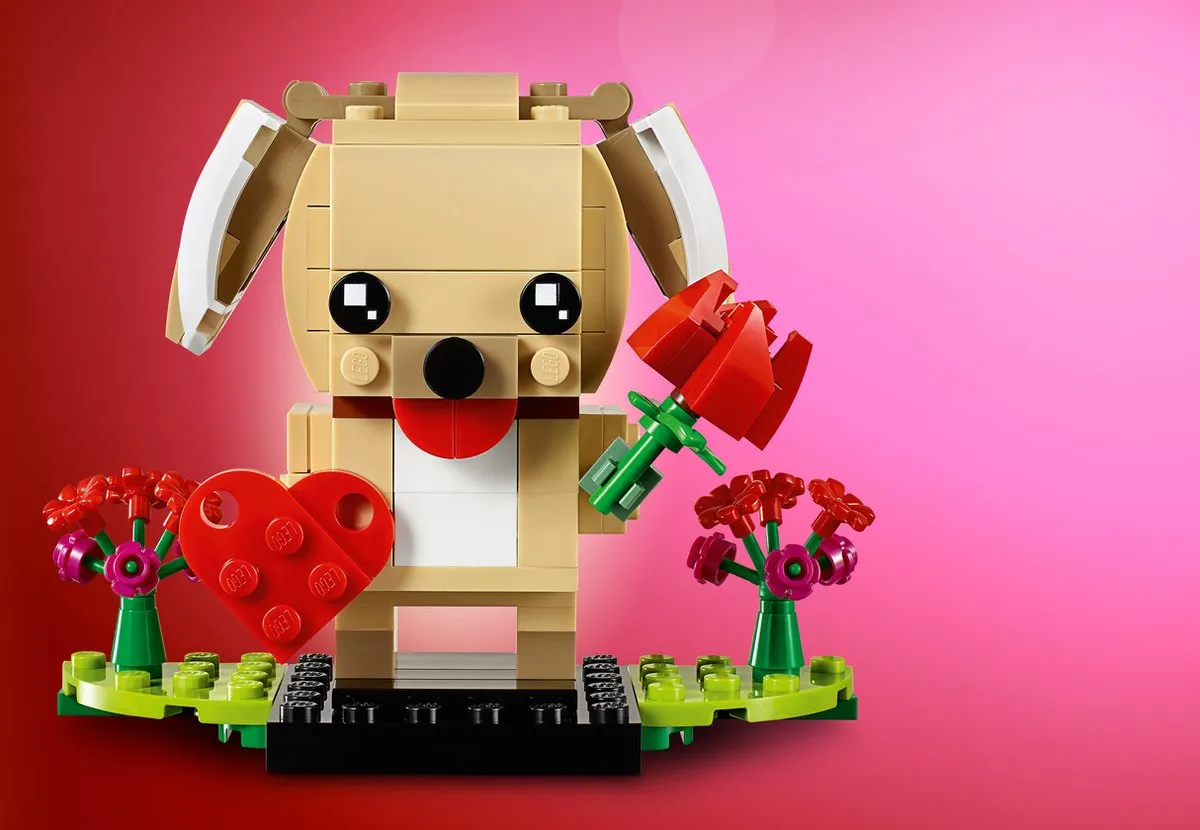 LEGO BrickHeadz Valentijnspuppy 40349 - 147 Stukken - Beige/Rood - afbeelding 4 van 6