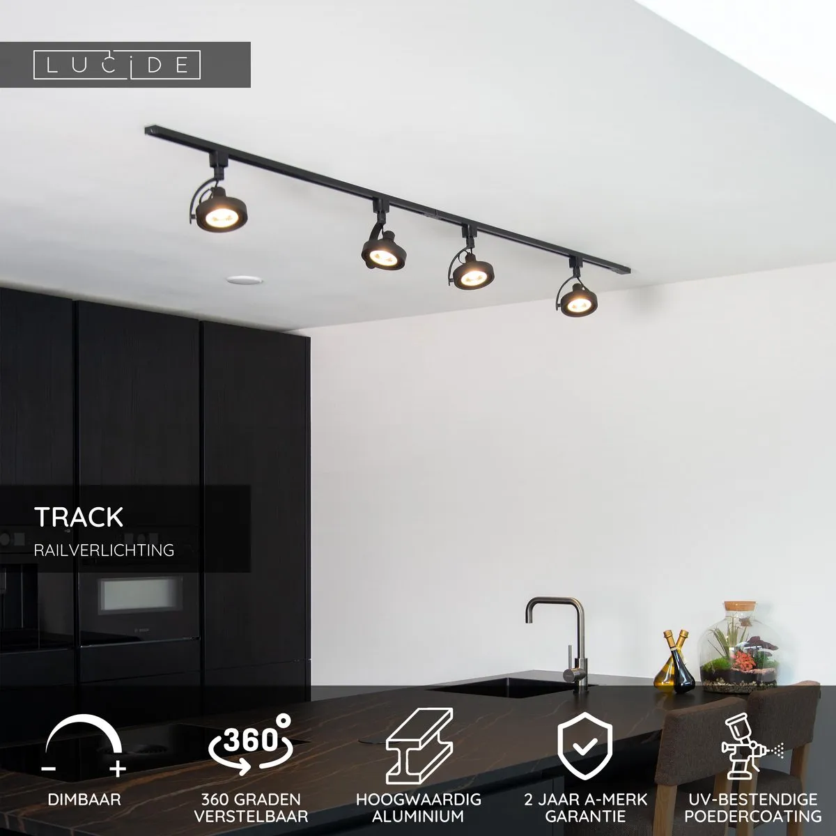Lucide TRACK DORIAN Railspot 1-fase 1xES111 Railverlichting - Zwart