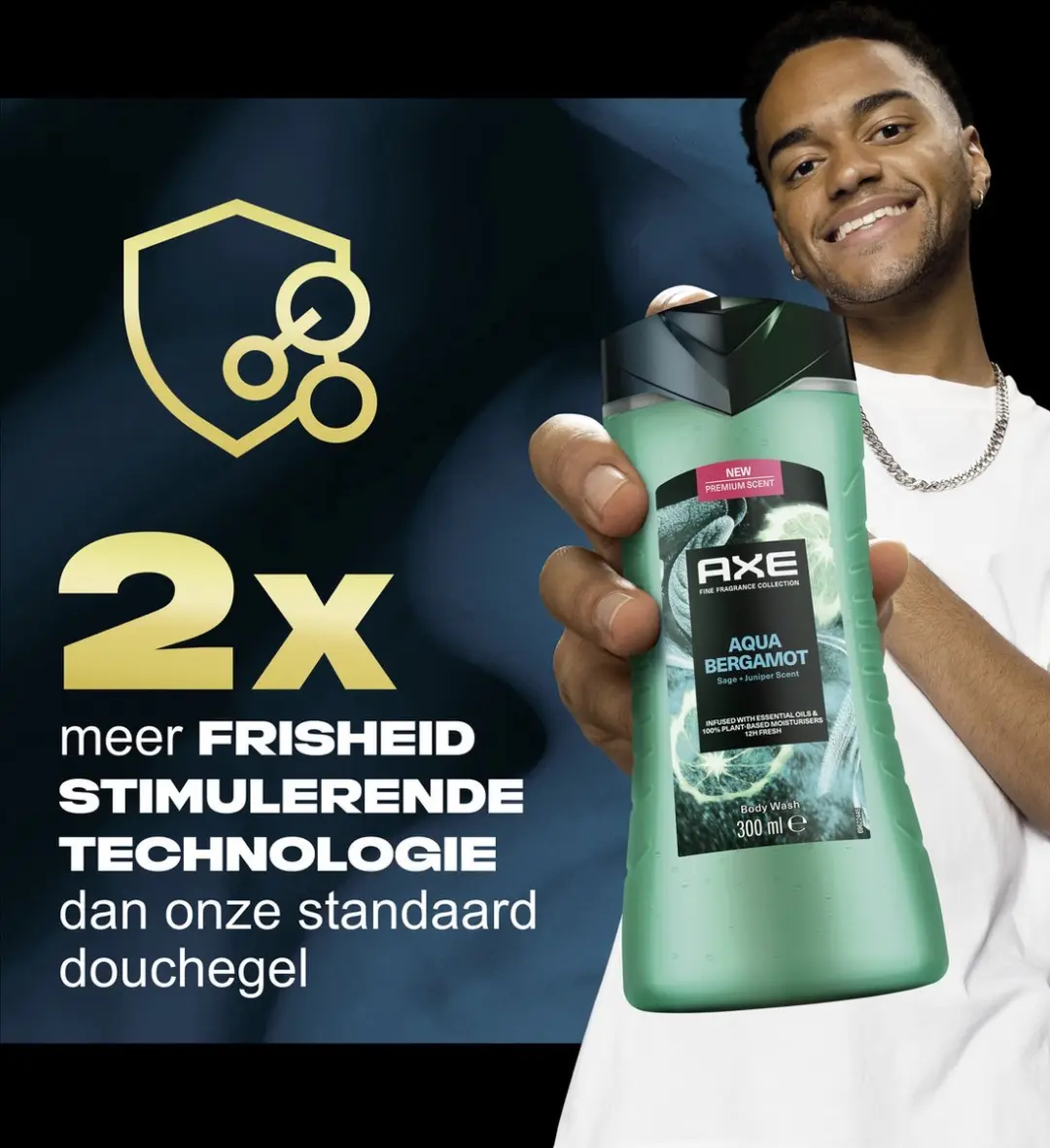 Axe Showergel Aqua Bergamot 300ml - 5 Stuks