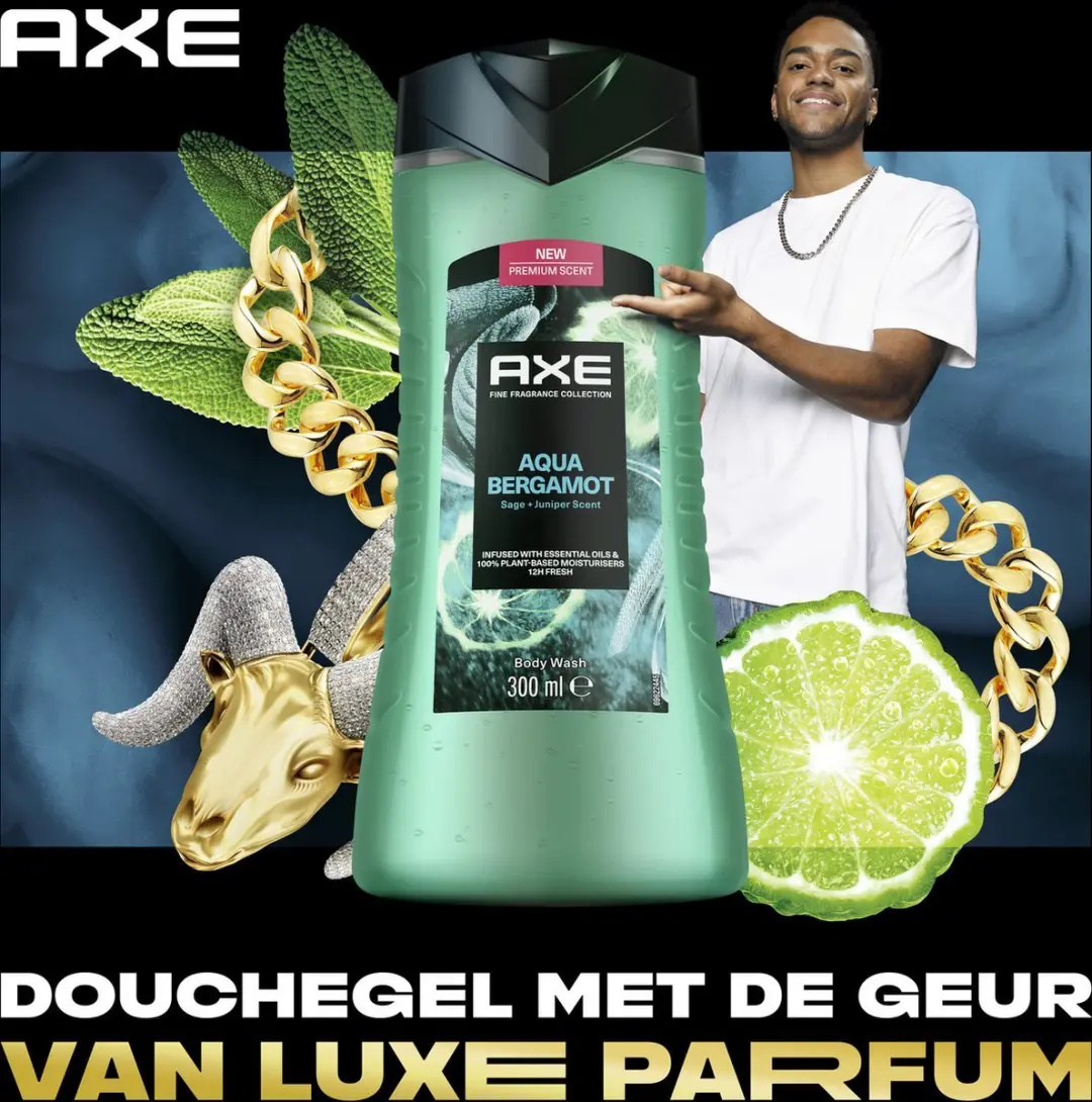 Axe Showergel Aqua Bergamot 300ml - 5 Stuks